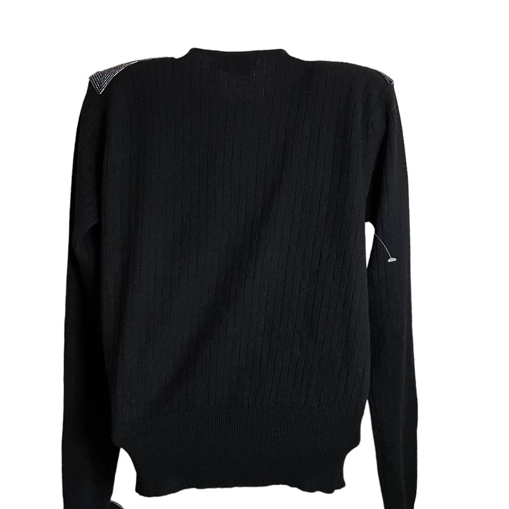 Into the night embellished  Knit Top vneck long sleeve sweatshirt sweater - Picture 10 of 15